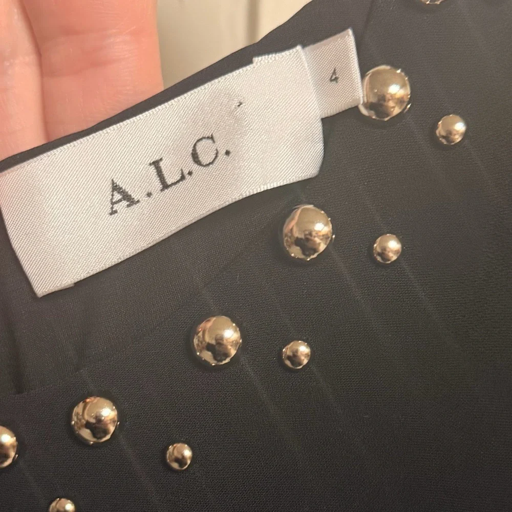 NWOT A.L.C. Taraji Black Silver Studded Mini Dress - Picture 4 of 6